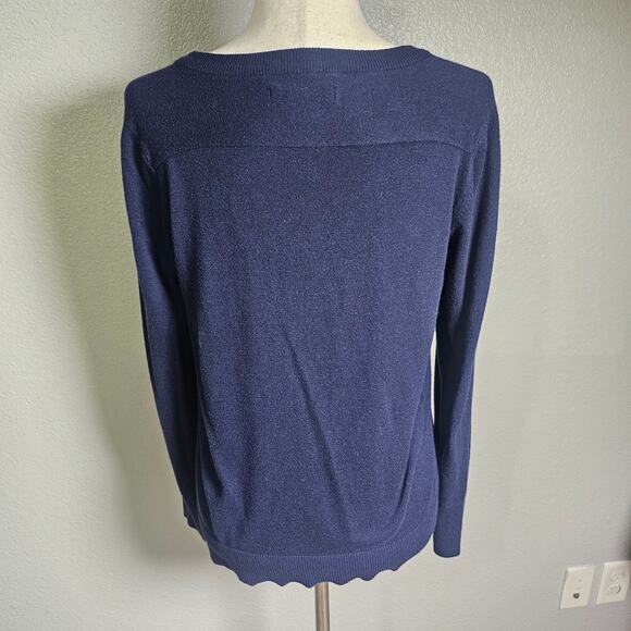 Eddie Bauer, Button Up, Paisley, Crewneck Cardigan with Sweater Back Medium - Picture 4 of 10